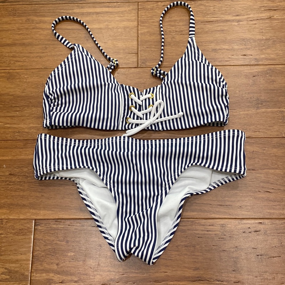 striped swimsuit